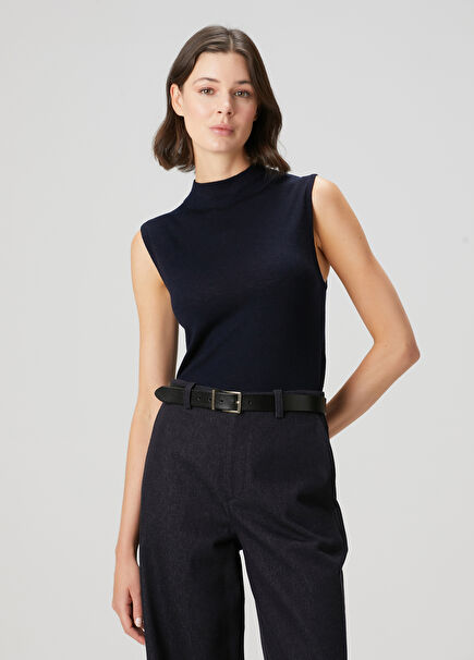 Navy Blue Wool Sweater