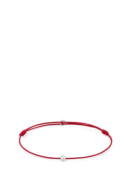Red Silver Plated Steel Men's Lucky Bracelet