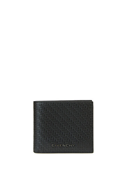 Black Knit Texture Men's Leather Wallet