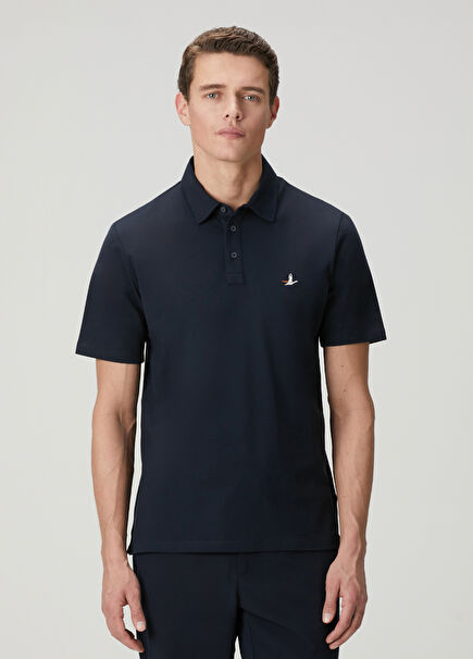 Comfort Fit Navy Blue Polo T-Shirt