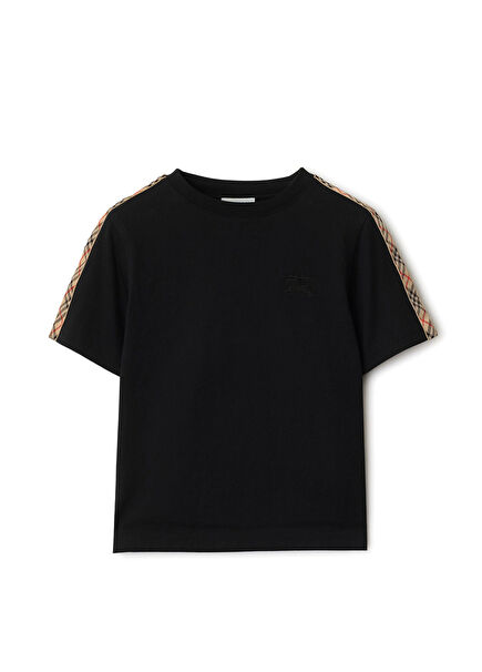 Siyah Psmuklu Unisex Çocuk Kısa Kollu T-Shirt