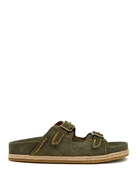Dark Brown Men's Leather Slippers