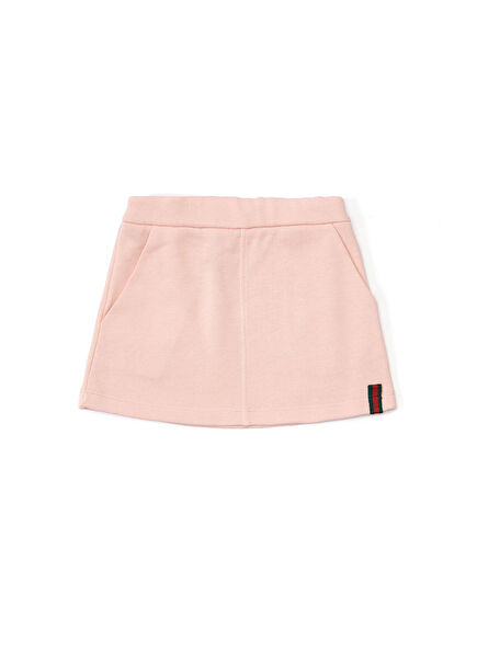 Pink Logo Detailed Girls Skirt