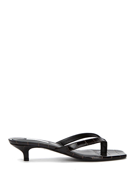 Dark Brown Women's Leather Slippers
