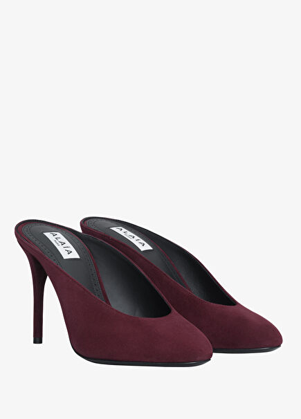 Burgundy Women's Leather Slippers