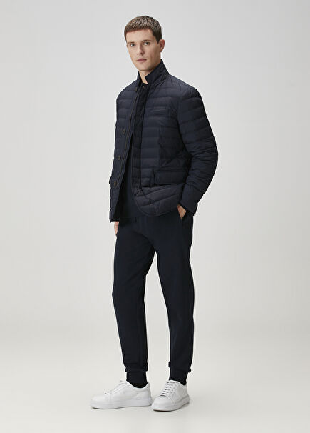 Navy Blue Waist Corded Jogger Sweatpants