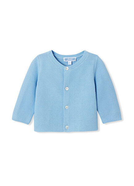 Mavi Haroşa Örgü Erkek Bebek Hırka