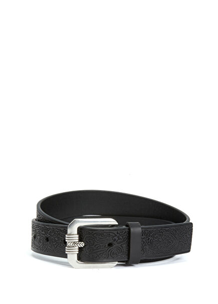 Black Men's Leather Belt