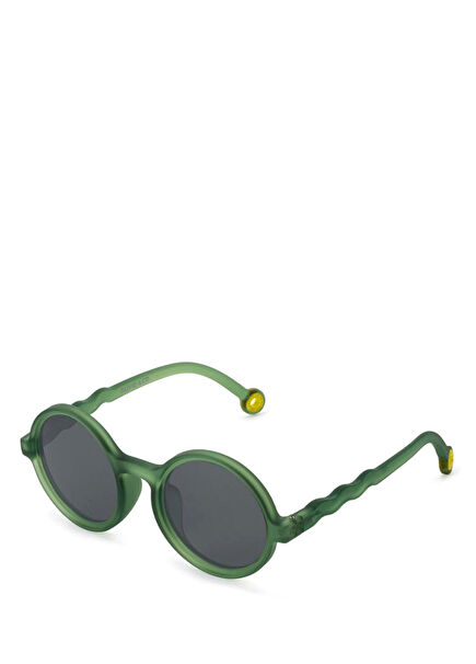 Olive Green Classic Round Junior Unisex Kids Sunglasses