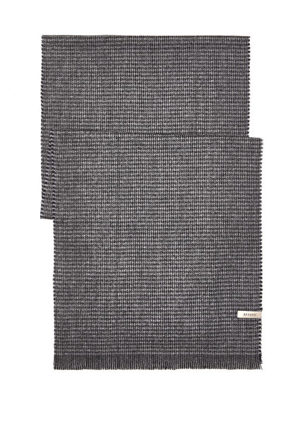 Gri Siyah Kazayağı Desenli Erkek Atkı