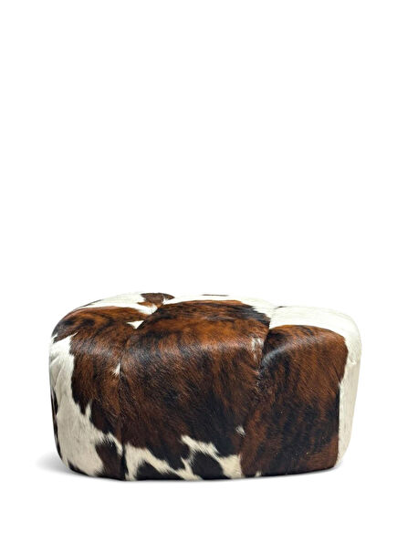 Tricolor Kalya Natural Downy Leather Puff