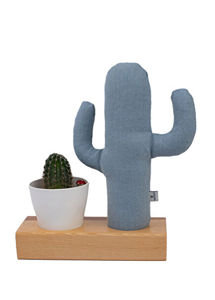 Flowery Blue Potted Cactus Notepad