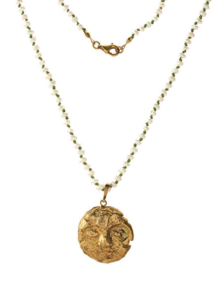 Faces Full Moon Women's Silver Necklace