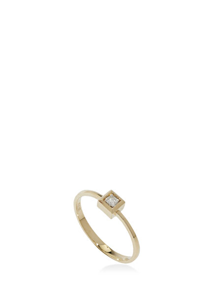 Pırlanta Detaylı Kadın Altın Yüzük