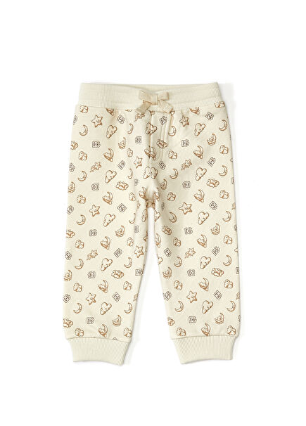 Bej Desenli Erkek Bebek Jogger Pantolon
