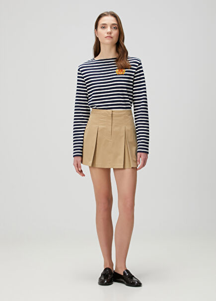 Beige Mini Skirt