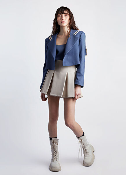 Sail Beige Piligate Women's Mini Skirt