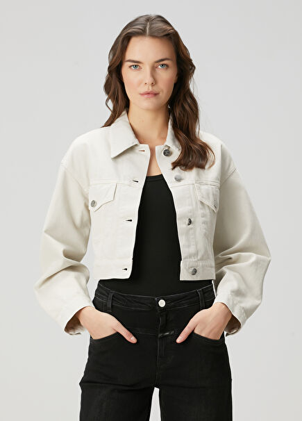 Boxy Beige Denim Jacket