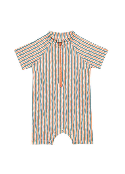 Orange Oasis UV Protection Baby Boy Swimsuit with Snap Fasteners