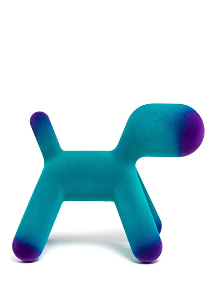Puppy Large Turquoise Violet Dog Statue