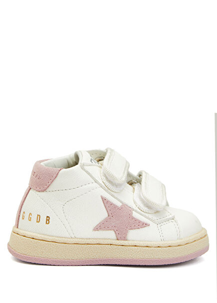 June Beyaz Pembe Kız Çocuk Deri Sneaker