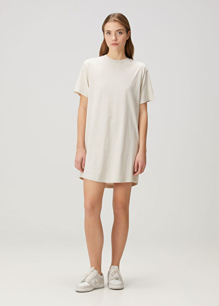 Ecru Mini T-Shirt Dress