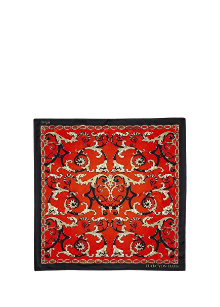 Wallace Balustrade Red Silk Scarf 90x90 cm