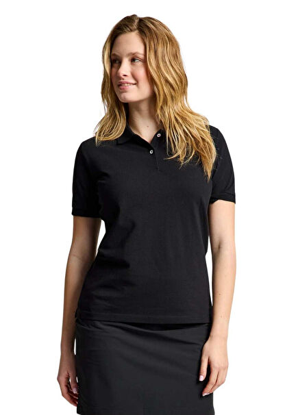 Deck Ws Polo Ss Siyah Polo Yaka Kısa Kollu Kadın T-Shirt
