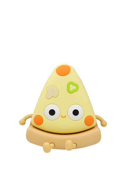 Yellow Led Night Light with Pizza Figure