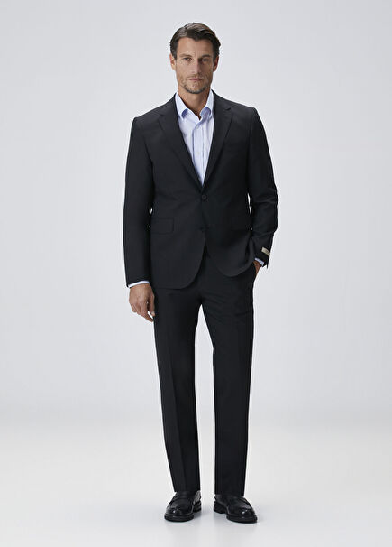 Drop 7 Black Wool Suit
