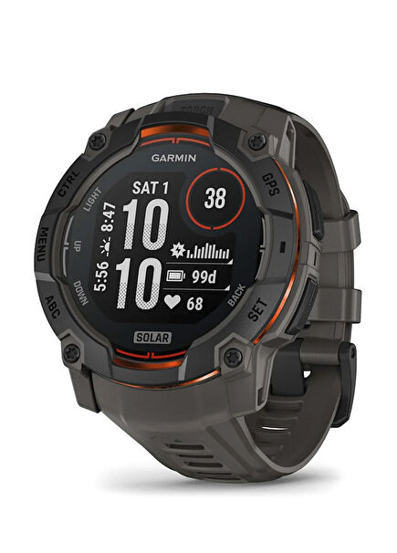 Garmin Instinct 3 Kömür Siyahı 50 mm Solar Akıllı Saat