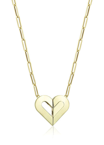Magnet Heart 14 Ayar Pembe Altın Kadın Kolye