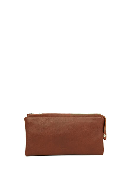 Kahverengi Erkek Deri Clutch