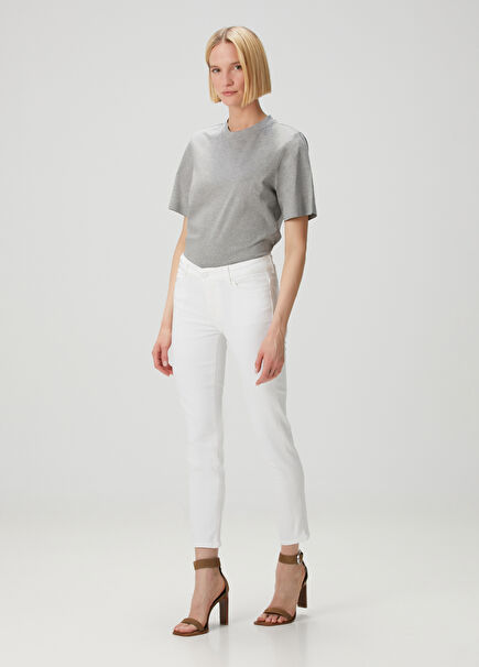 Roxanne Beyaz Jean Pantolon