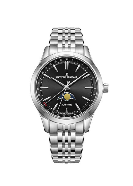 UC3196 Metalik Gri Çelik Erkek Kol Saati