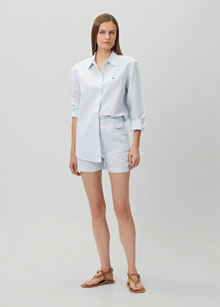 Essential Blue Striped Linen Shorts