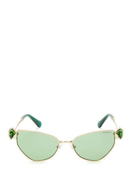 Gold Green Stone Women's Sunglasses