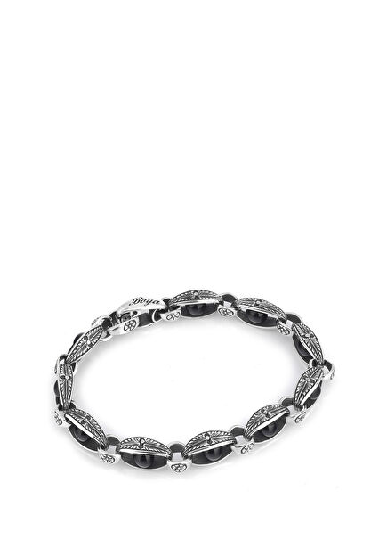 Engraved Loop GS Chain Erkek Gümüş Bileklik