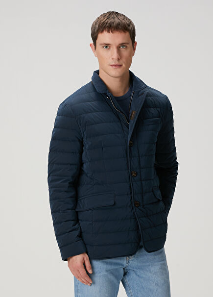 Mougi Navy Blue Quilted Jacket