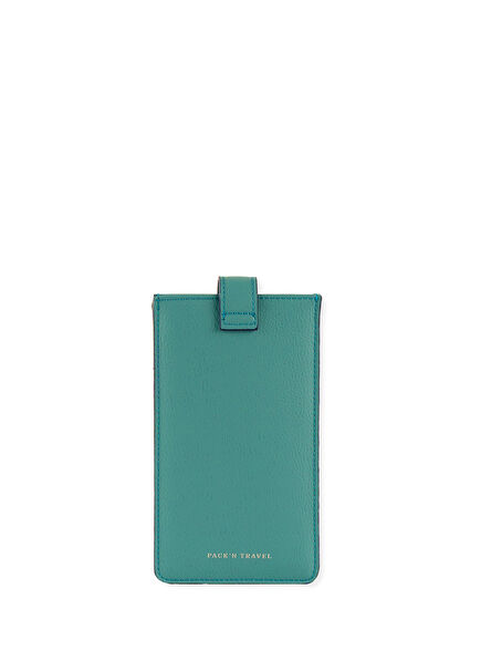 Turquoise Leather Unisex Eyeglass Case