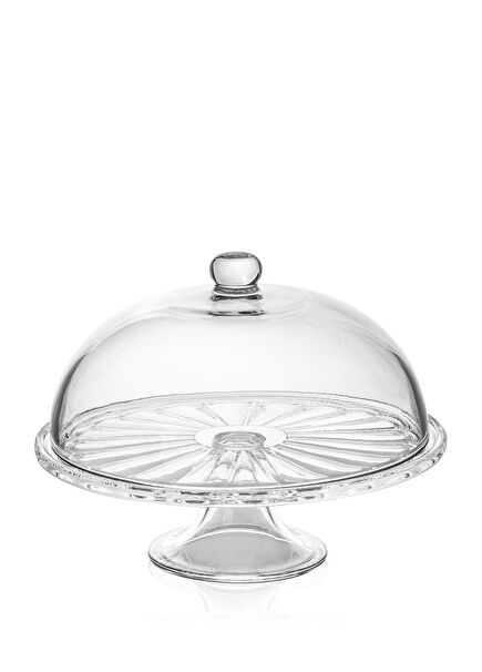Cam Ayaklı Pasta Kek Fanusu 30 x 24 cm