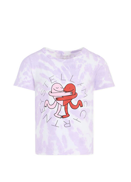 Çok Renkli Batik Desenli Kız Çocuk T-shirt