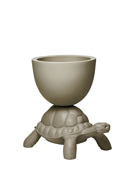 Turtle Carry Grey Flower Pot