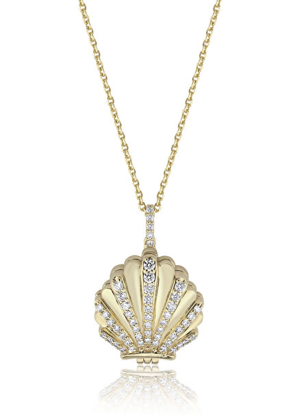 Shell Diamond 14 Ayar Altın Kadın Kolye
