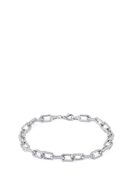 White Stone Forsa Men's Silver Bracelet