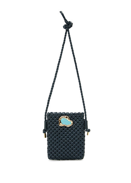 Navy Blue Women's Leather Bag