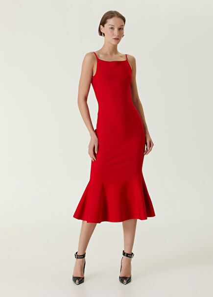 Red Midi Cocktail Dress