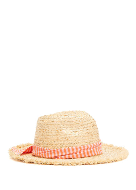 Cream Girls Raffia Hat