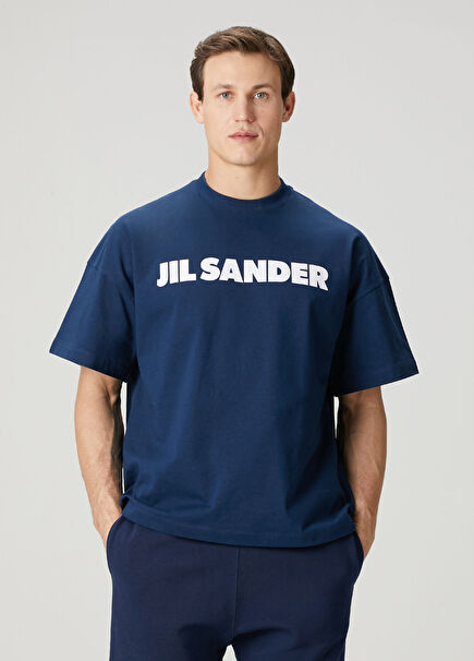 Lacivert Logo Baskılı T-shirt