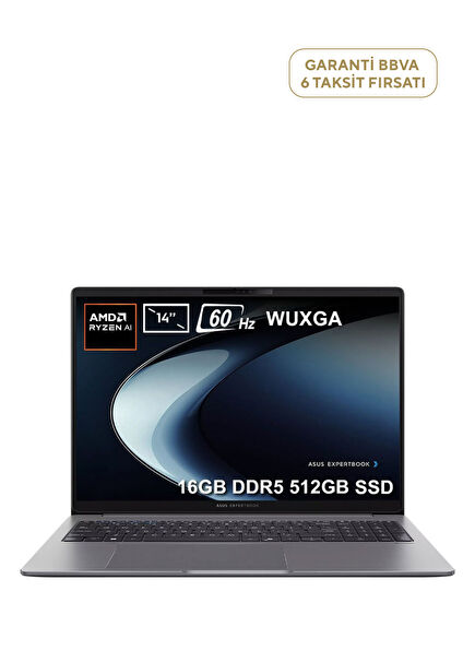 ExpertBook P3 AMD Ryzen Al 5-330 16GB RAM DDR5 512GB SSD 1" WUXGA 60Hz IPS-Level FreeDos Laptop PM3406CKA-R516512G0D